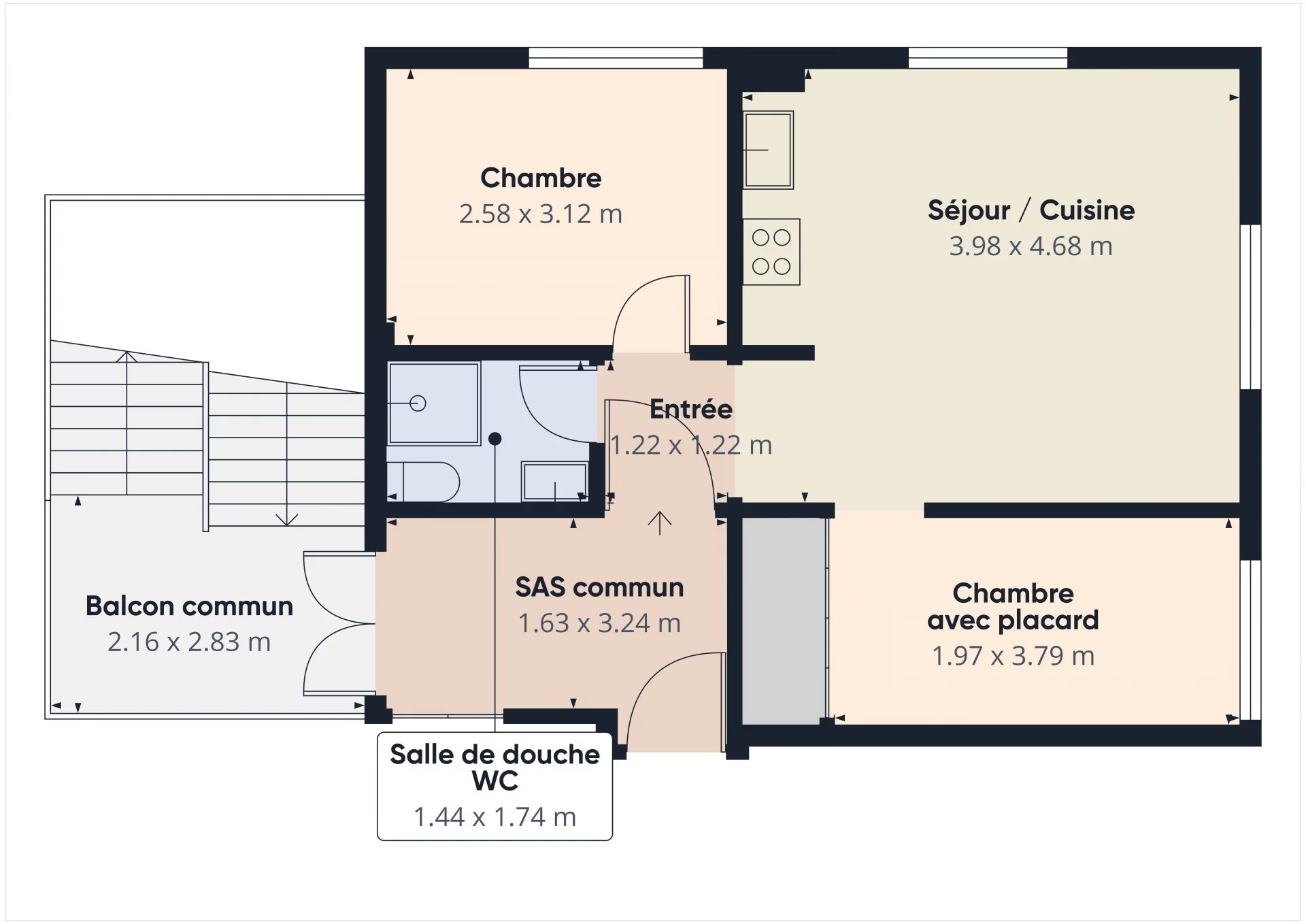 Appartement 3 pièces + parking – Berthemont Les Bains / Roquebillière