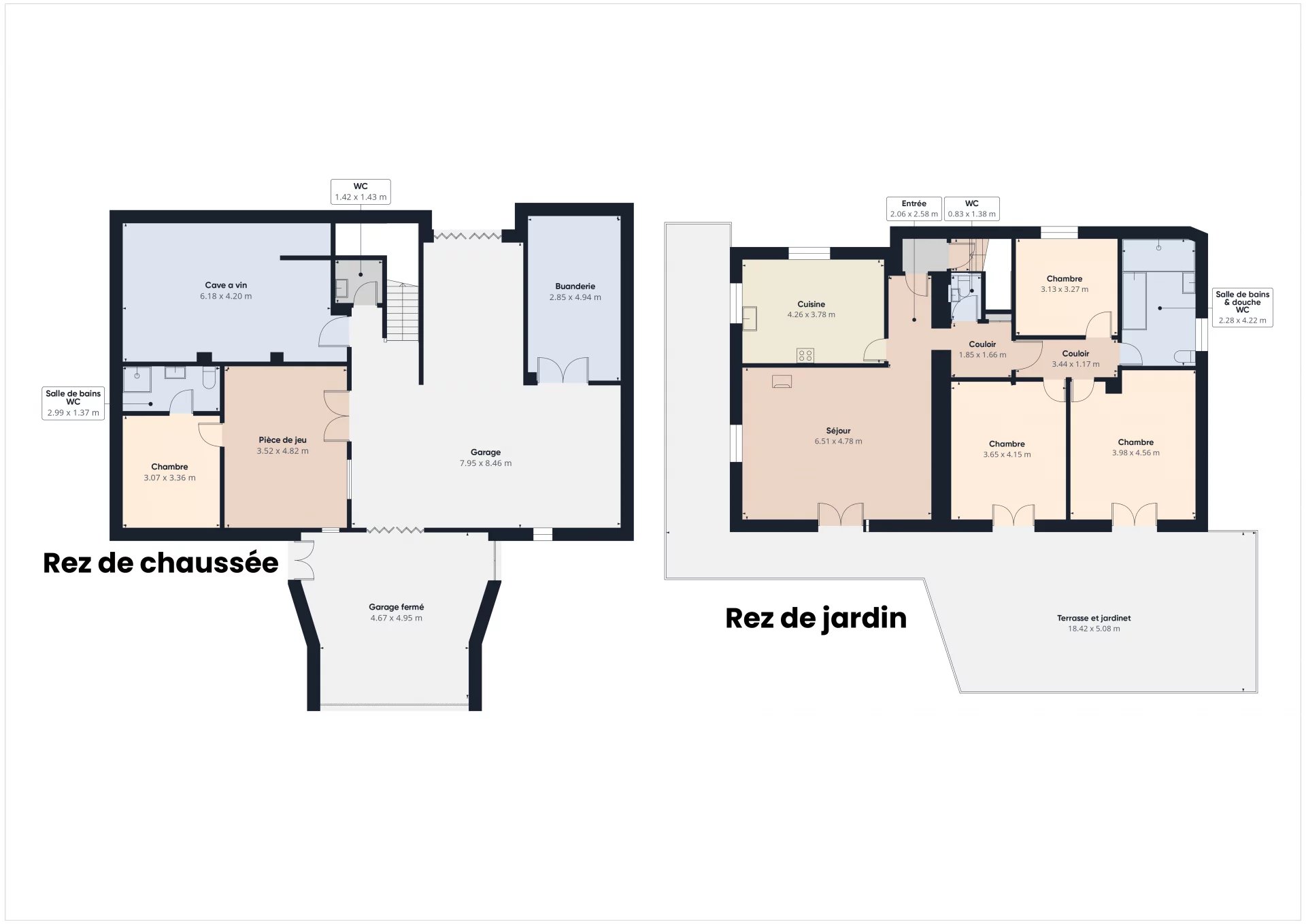 Bas de VILLA 4 pièces 114m² Jardin / Terrasse + Grand garage – Av de Féric NICE