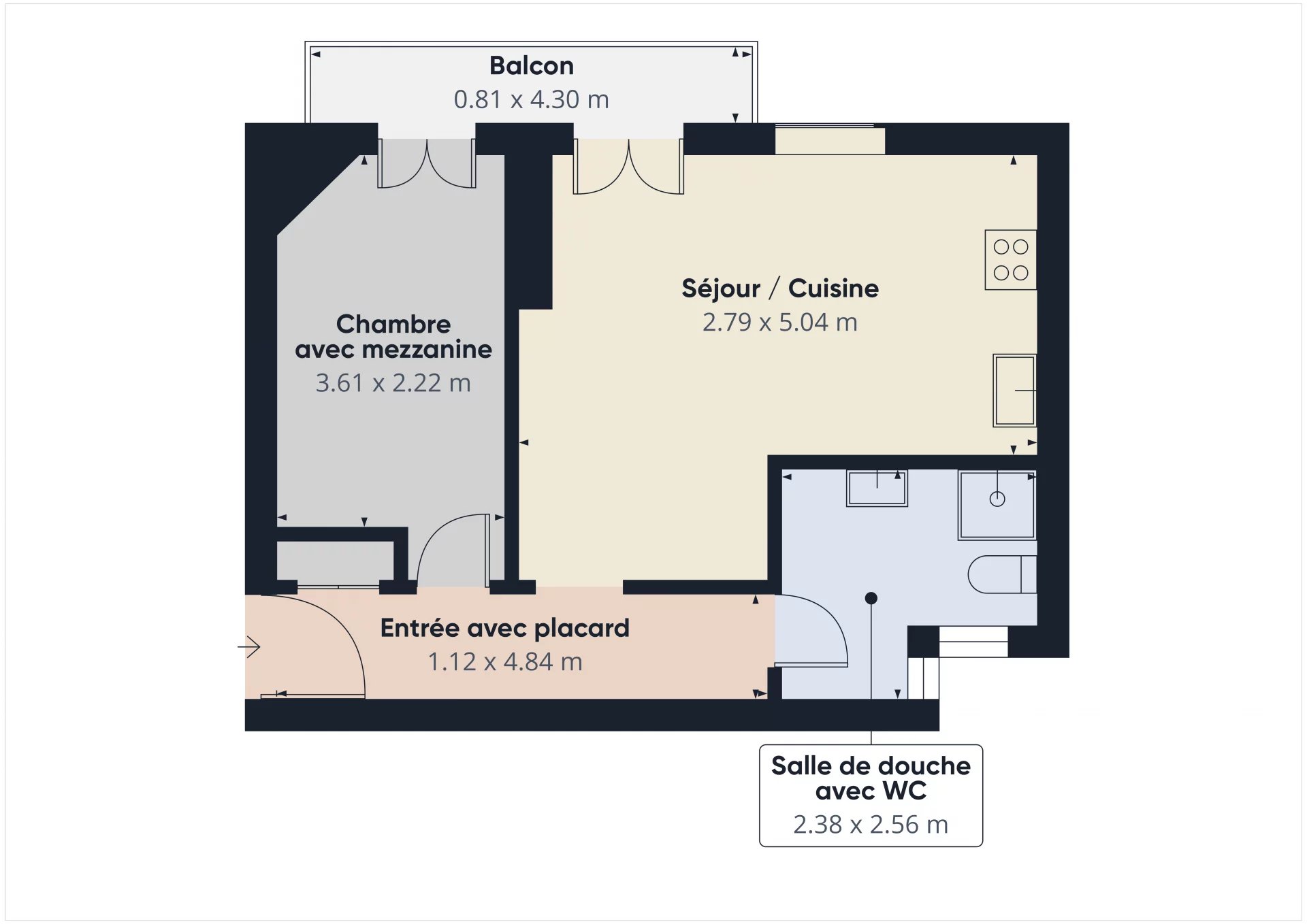 Appartement 2 pièces 36m² – Bd Gambetta NICE