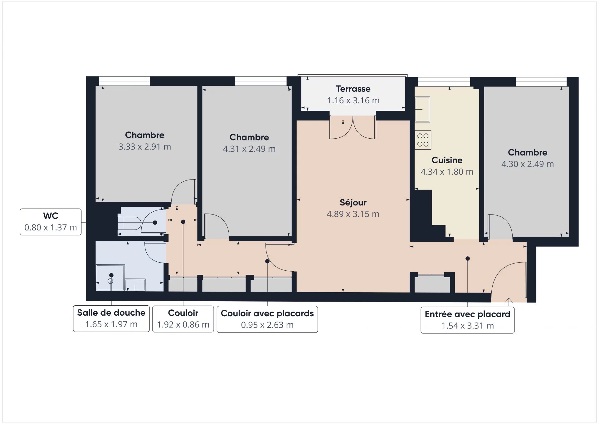 Appartement 4 pièces – Bd Henri Sappia – NICE