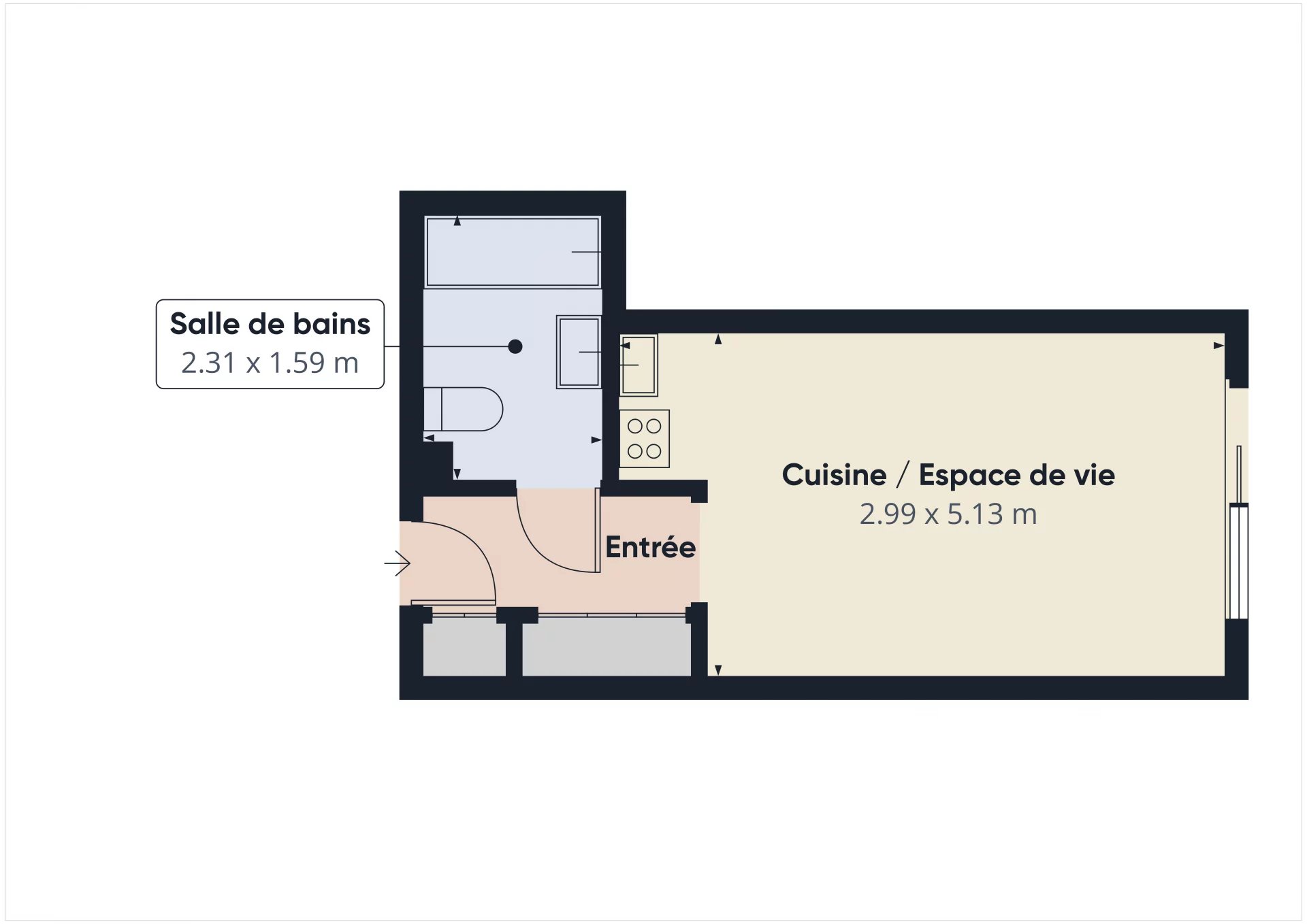 STUDIO MEUBLE – 1 RUE FULCONIS – NICE PASTEUR