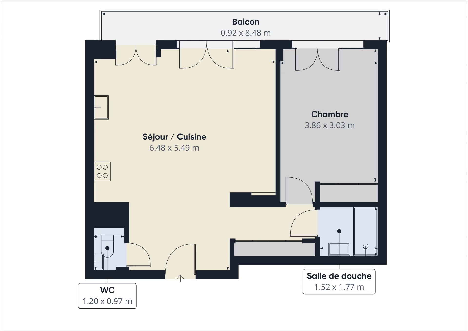 Appartement 2 Pièces + Balcon – Bd Lech Walesa – NICE Le Port