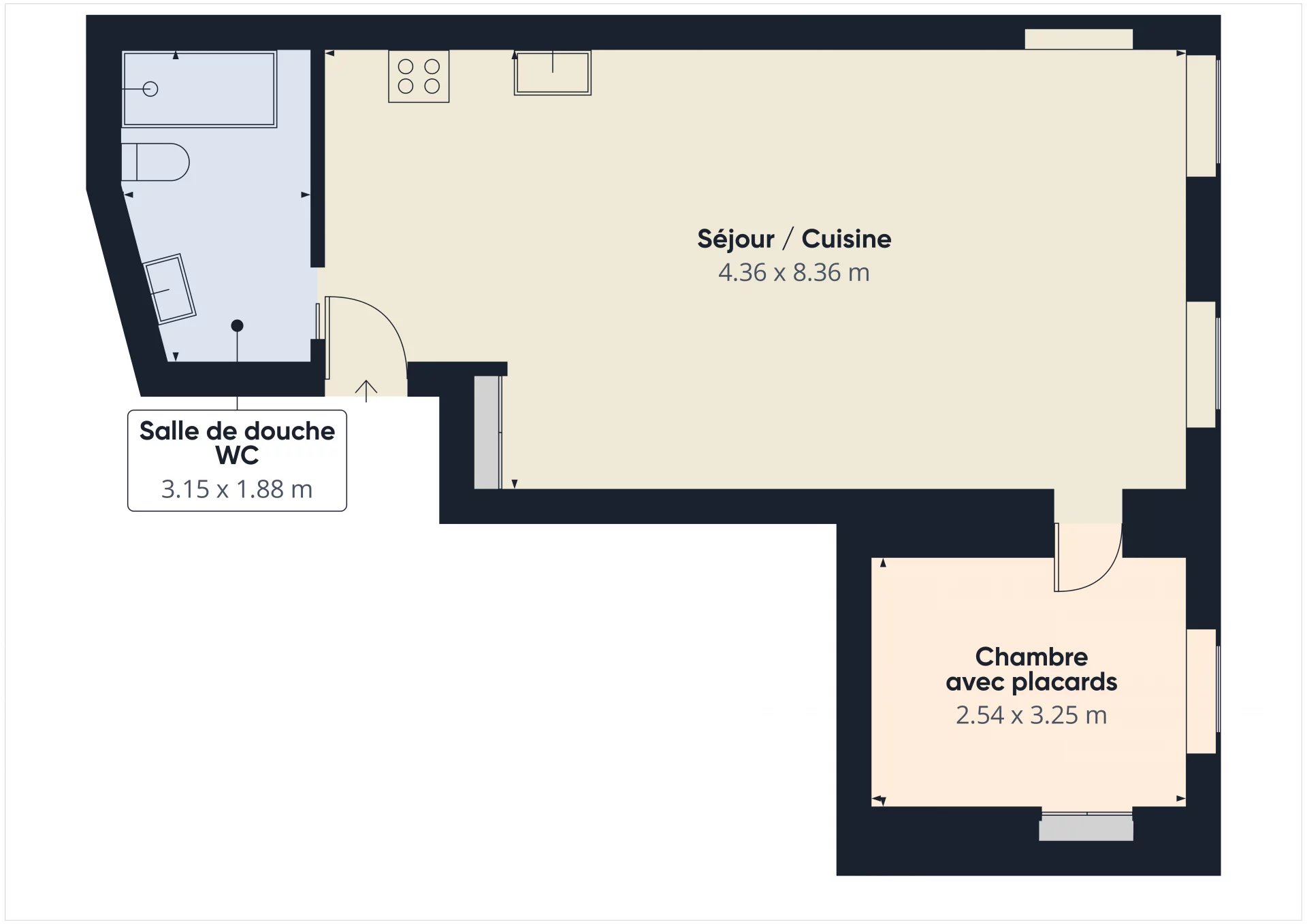Appartement 2 pièces – Rue Barla – NICE Le Port