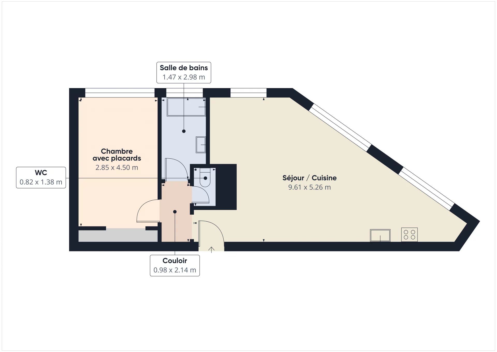 VENDU LOUÉ – Appartement 2 pièces Cave Parking – Av Frédéric Mistral – NICE Gorbella