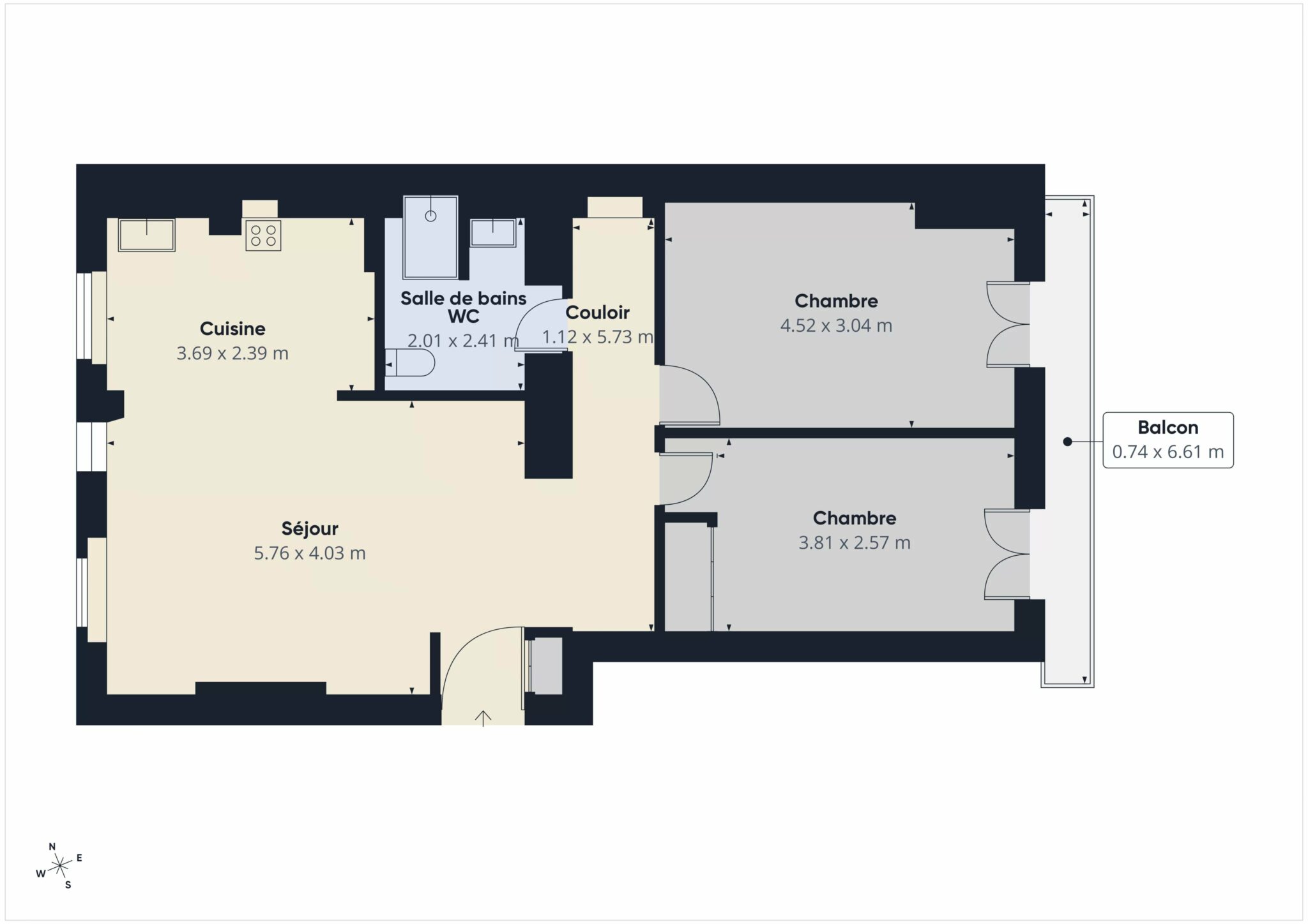 Appartement 3 pièces dernier étage – Bd Stalingrad NICE Le Port