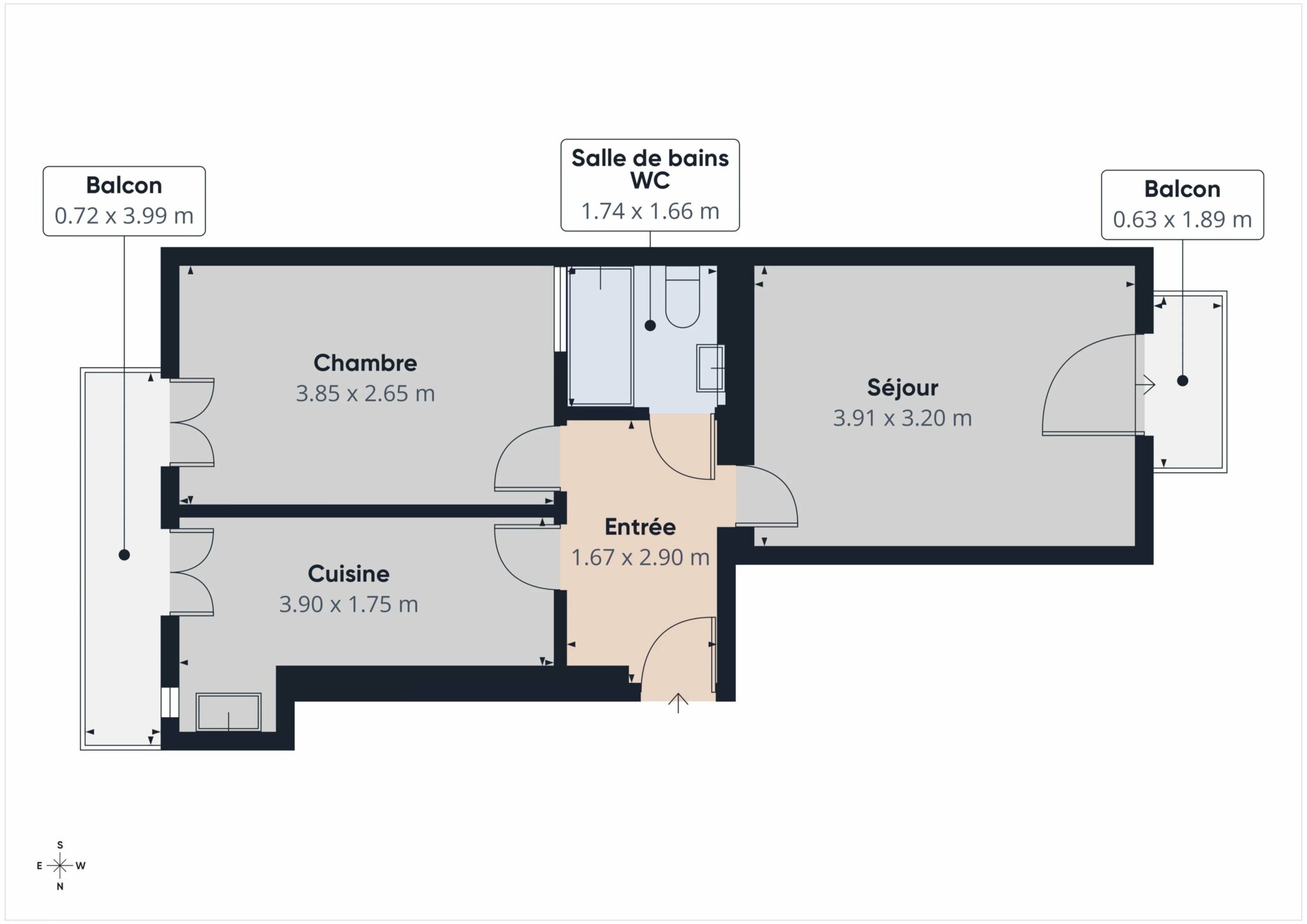 Appartement 2 pièces + grande cave + Jardin – Rue Cros de Capeu – NICE