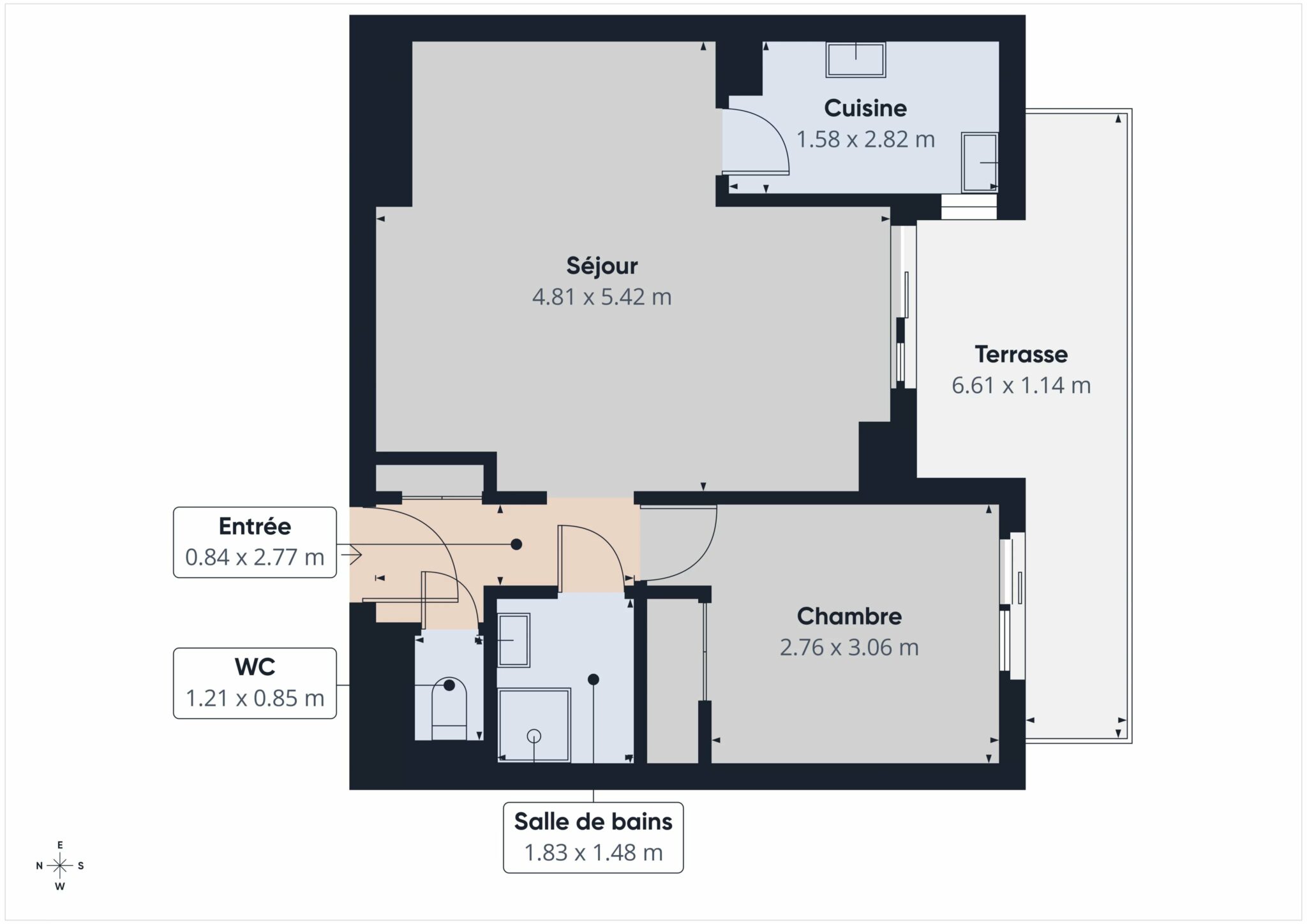 Appartement 2 pièces + Terrasse – Av Valentiny – NICE