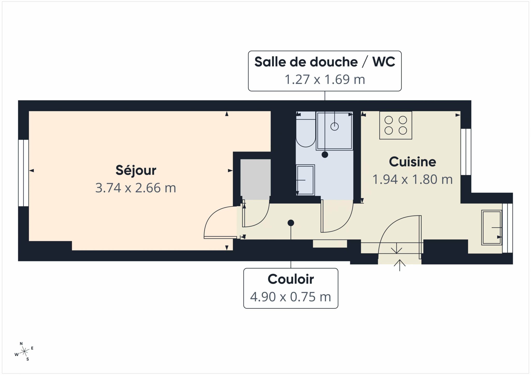 Appartement Studio – Bd Stalingrad – NICE Le Port