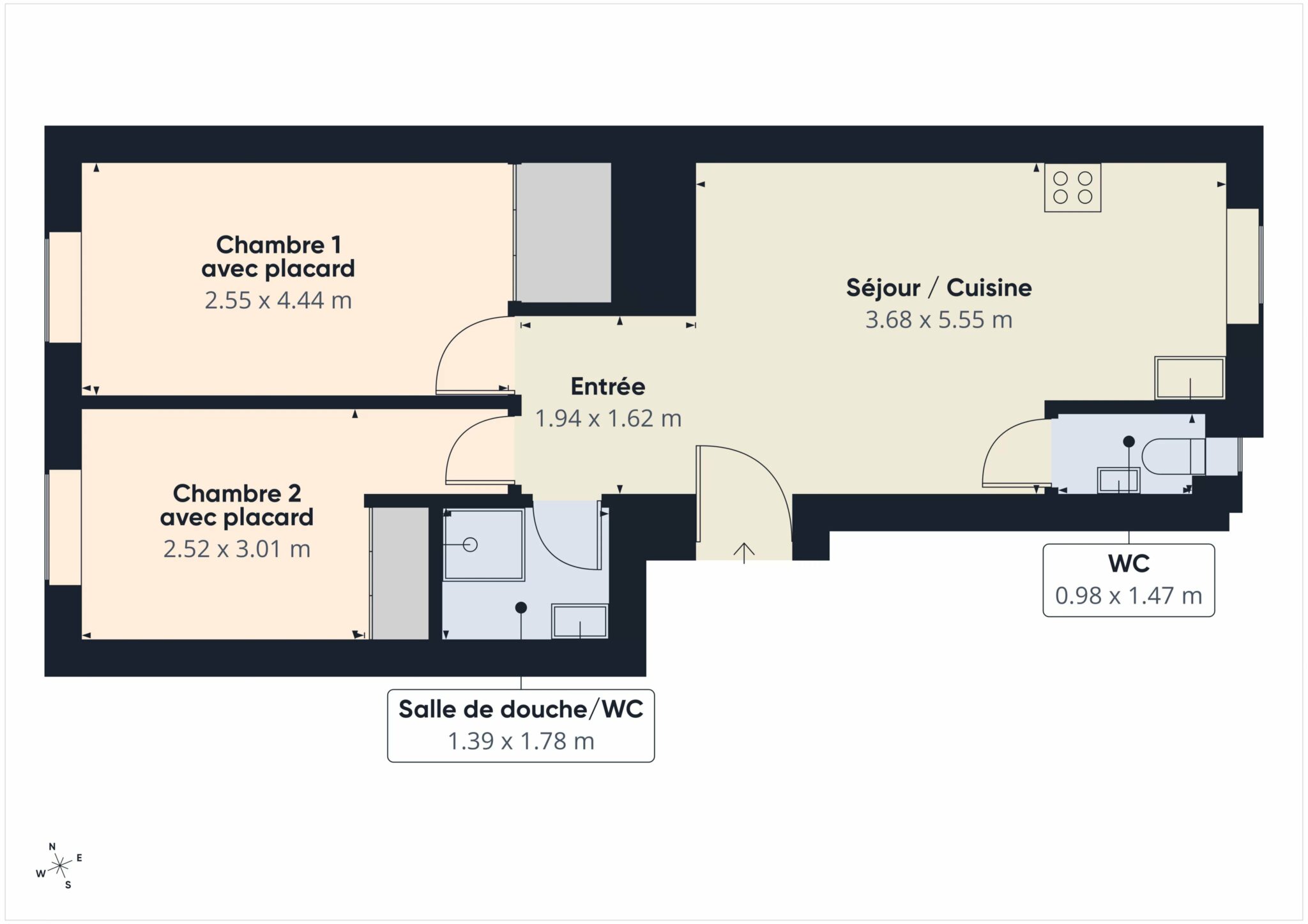 Appartement 3 Pièces – Av Pauliani – NICE