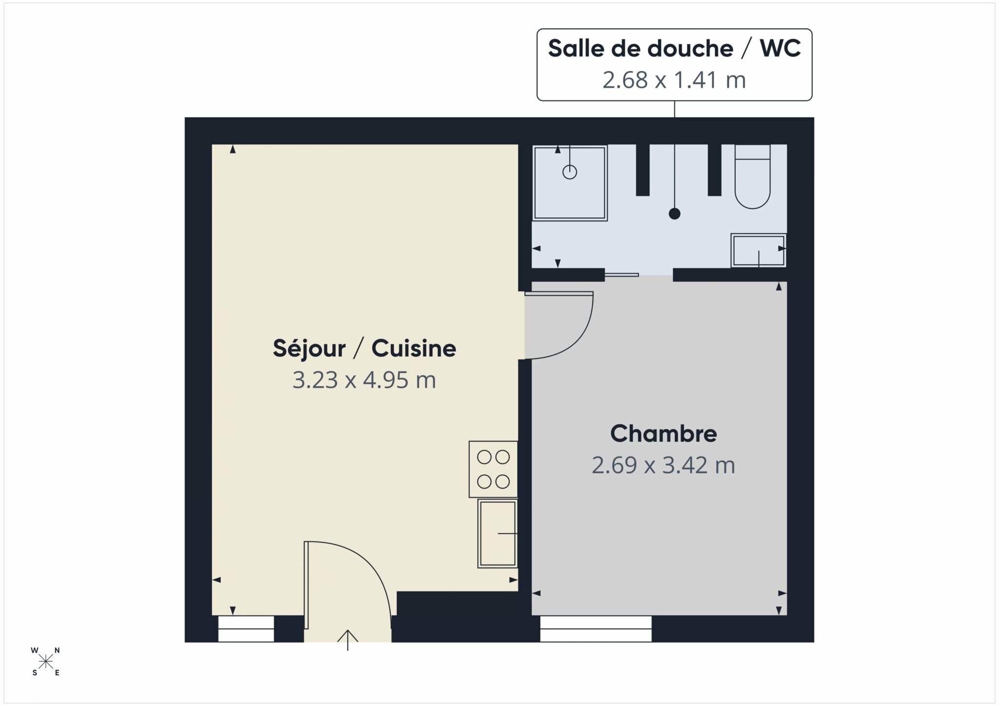 Appartement 2 pièces – Bd Mantéga Righi – Nice
