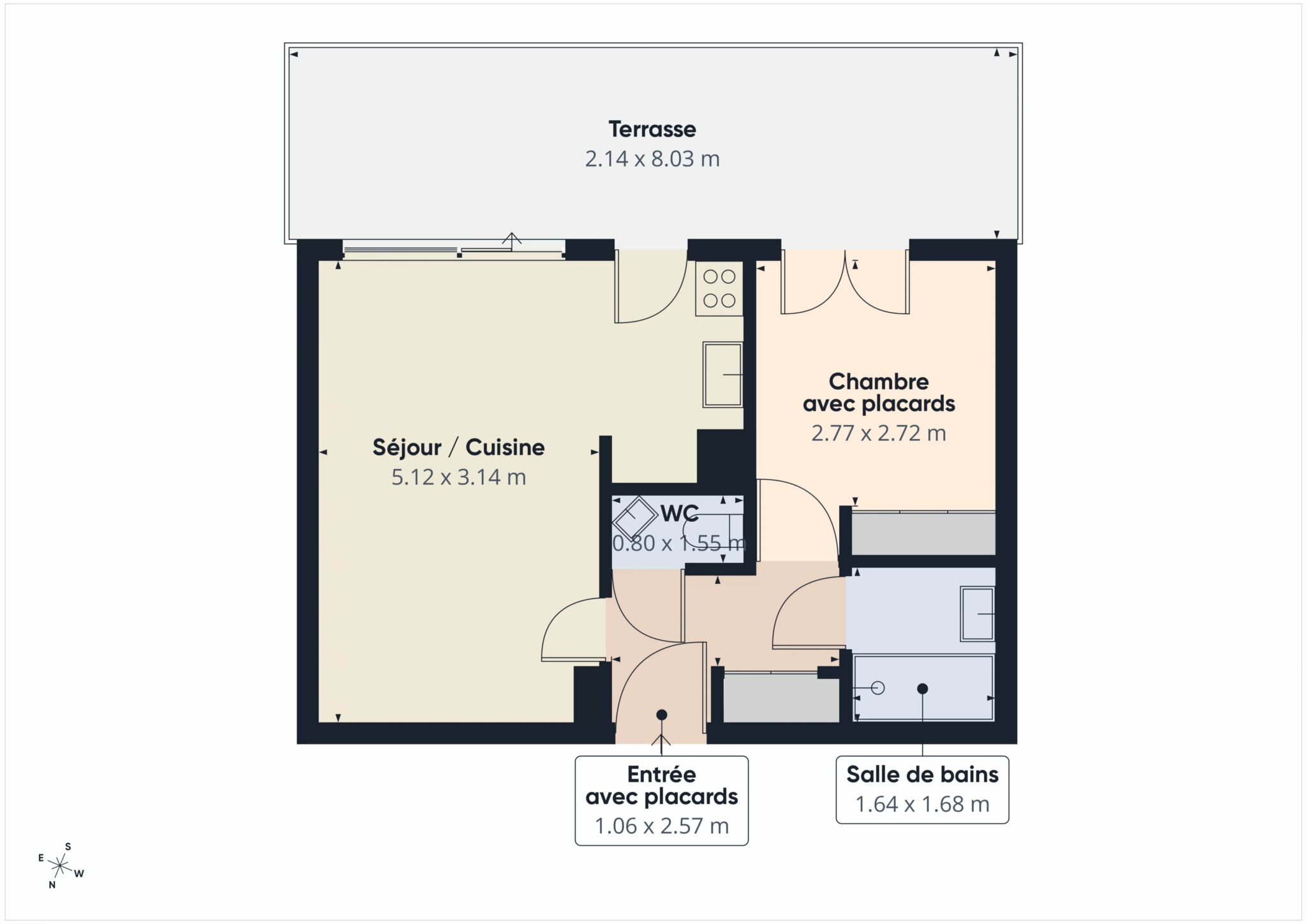 Appartement 2 pièces – Av Ste Marguerite – NICE