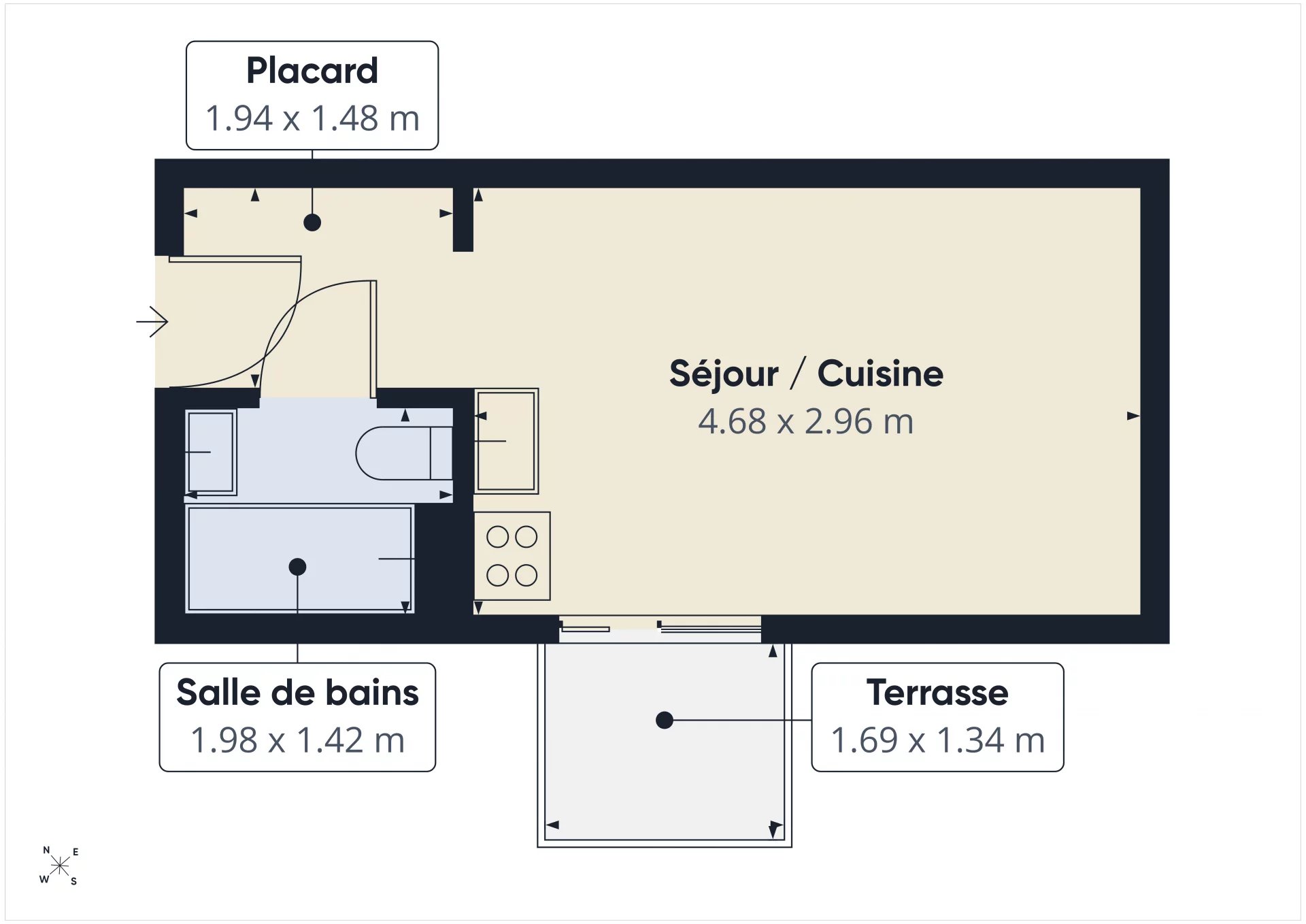 Appartement STUDIO – Av Ste Marguerite – NICE