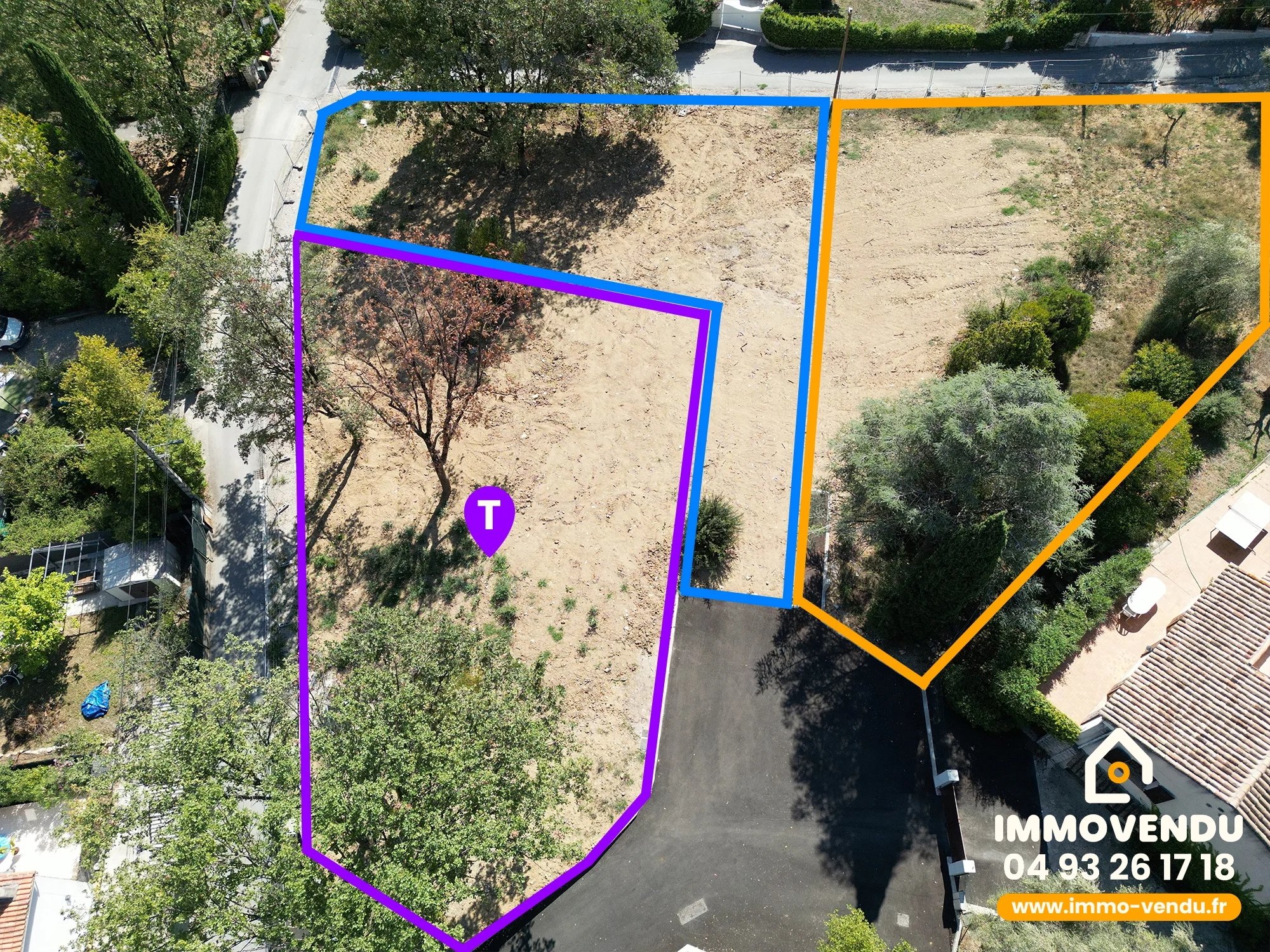 Terrain plat viabilisé 746m² – 111m² constructible – LA GAUDE