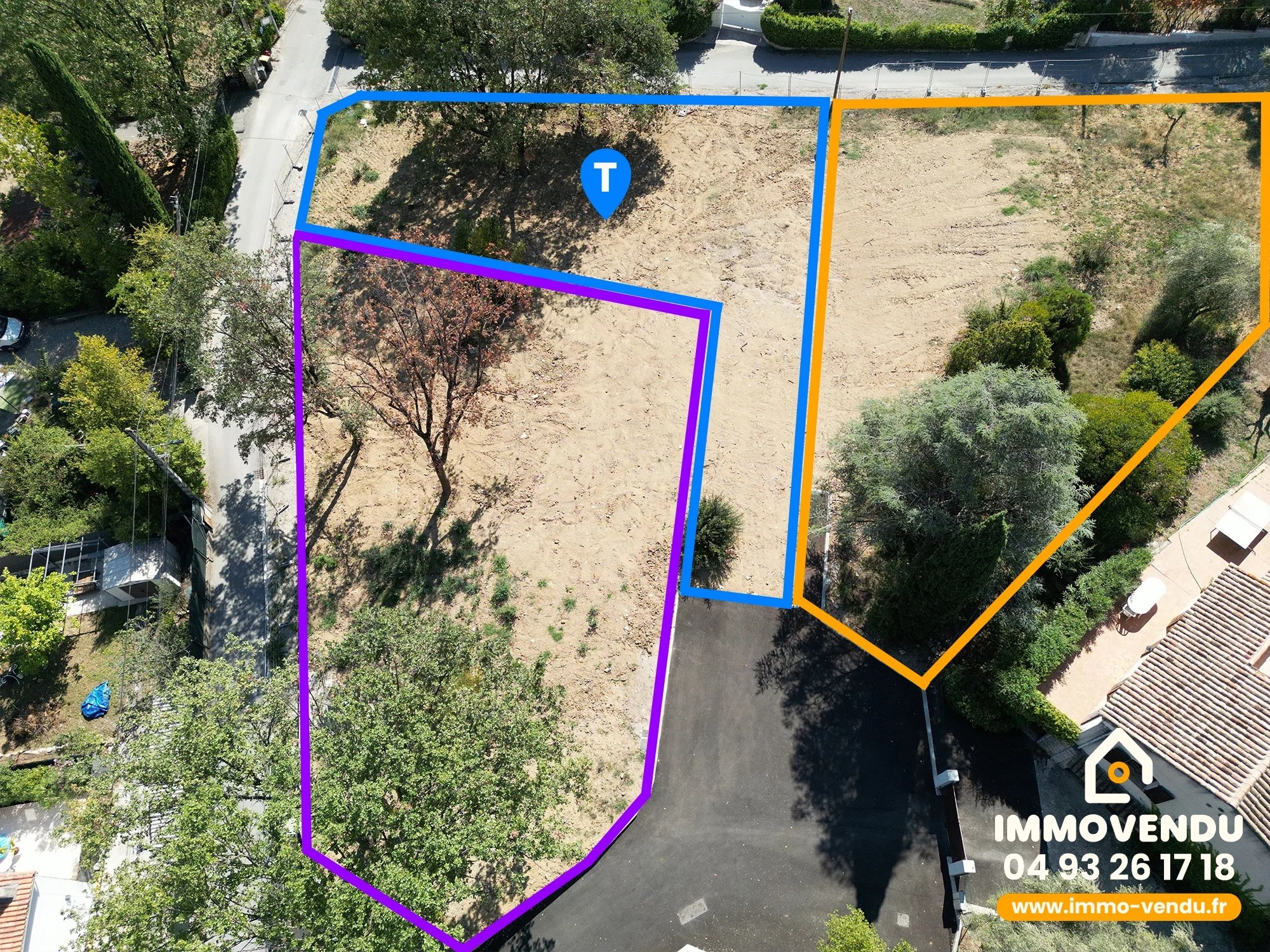 Terrain plat viabilisé 772m² – 115m² constructible – LA GAUDE